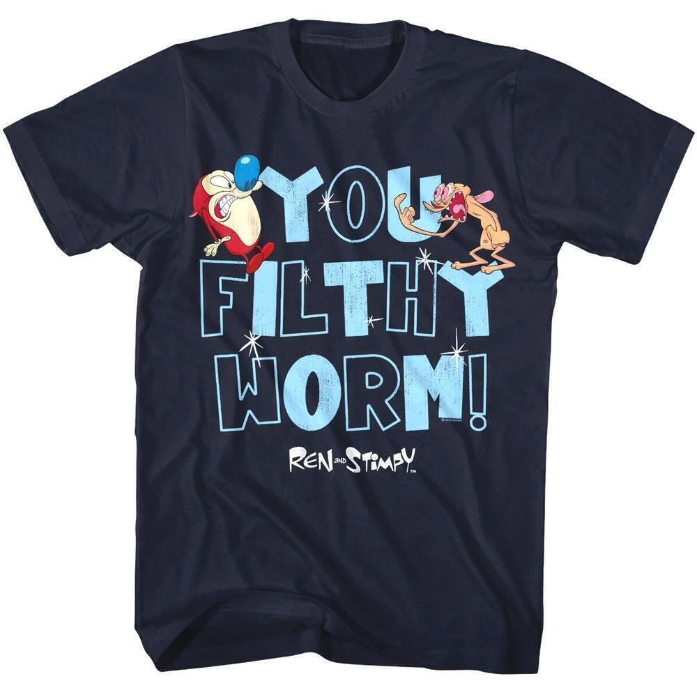 Ren And Stimpy You Filthy Worm Classic Cartoon Quote T-Shirt